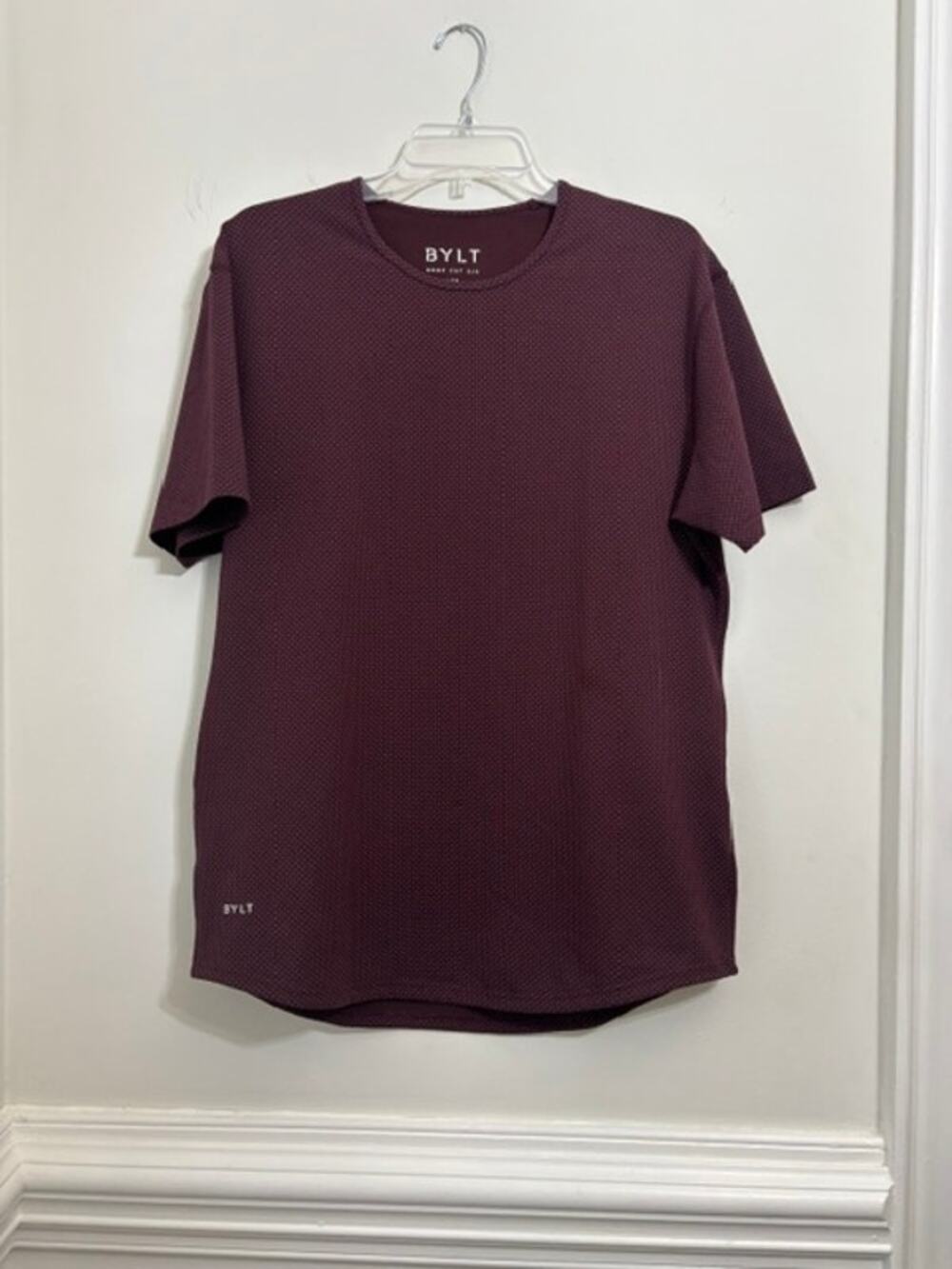 Bylt Basics Drop Cut Short Sleeve Crew Tee Shirt Mens Small Geometric Lux NEW